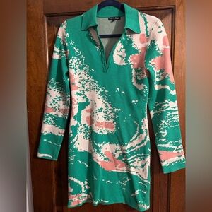 Henley Stretch Sweater Mini Dress - Size M